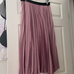 WD.NY Mauve A-Line Pleated Skirt